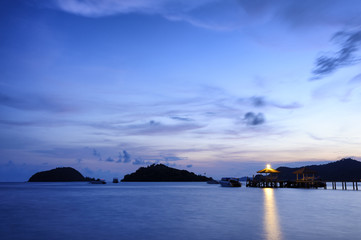 Koh Mak harbour in Thailand.