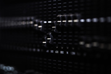 fader digital mixing console with volume meter