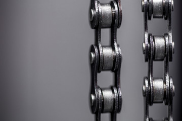 metal Bicycle chain. closeup