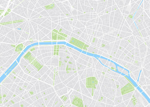 Paris colored vector map