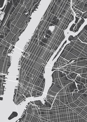 Vector detailed map New York - obrazy, fototapety, plakaty