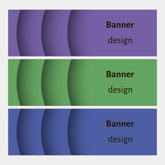 Abstract web banners set with curve elements and shadows.