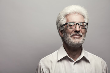 Eyewear concept. Portrait of 60-year-old man 