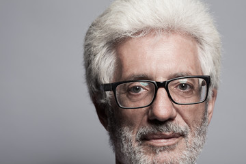Eyewear concept. Portrait of 60-year-old man 