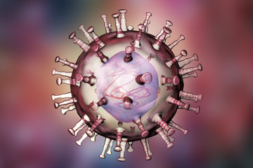 African swine fever virus, 3D illustration. DNA enveloped virus