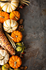 Fall background with pumpkins