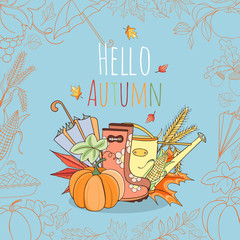 Autumn invitation card.