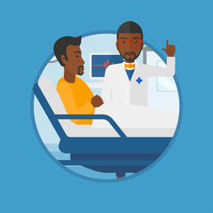 Doctor visiting patient vector illustration.