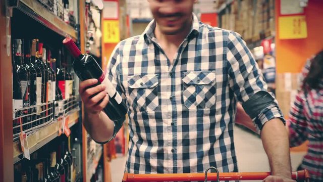Couple shopping in supermarket