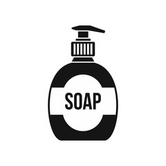 Bottle of liquid soap icon in simple style on a white background vector illustration