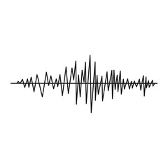 Sound wave icon in simple style on a white background vector illustration