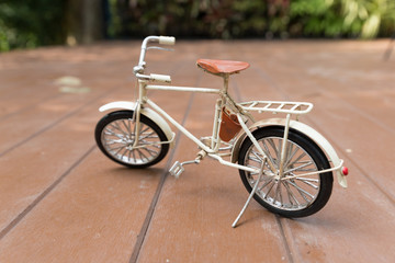 bicycle model on wood floor