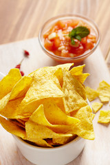 Nachos with hot sauce