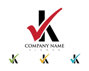 K Letter Check Logo