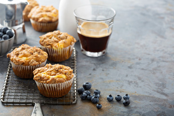 Pumpkin muffins with cheesecake filling