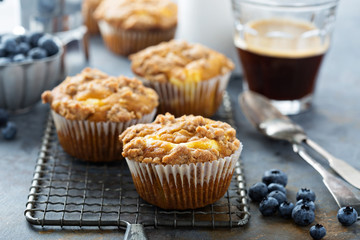 Pumpkin muffins with cheesecake filling