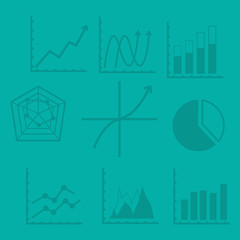 flat design graph chart with business related icons image vector illustration