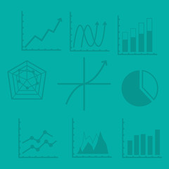 Obraz premium flat design graph chart with business related icons image vector illustration