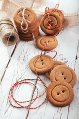 Gingerbread buttons traditionak christmas cookies