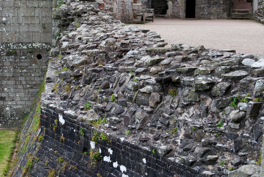 old castle brick wall stone texture