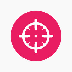 Fototapeta premium crosshair icon, round pictogram on white, vector illustration