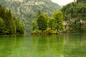 Lake Konigsee in Bavarian Alps.