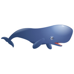Obraz premium Cute sperm whale mammal cartoon