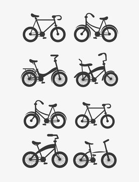 flat design assorted bikes image image vector illustration