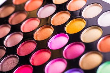 Set of colourful shadow for make-up isolated on white