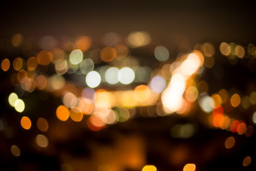 Unclear view of city night. Blurred view of night megalopolis. All those lights and flashes. Wake the sixth sence up.