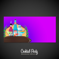 alcohol cocktails banner backdrop template.