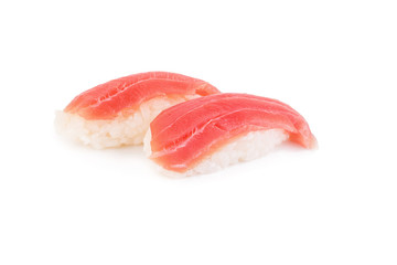 Tuna sushi isolated on white