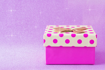 Gift Box on Pink Background