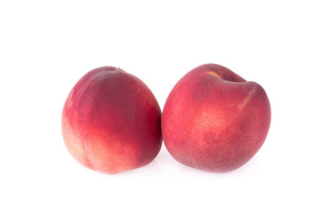 Ripe peach fruit isolated on white background