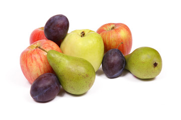 Fruits on white background isolated