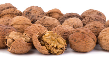 walnut isolated on the white background