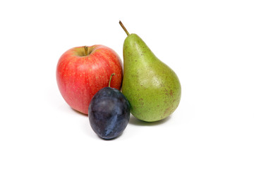 Fruits on white background isolated