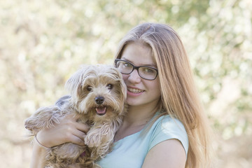 young girl and her dog