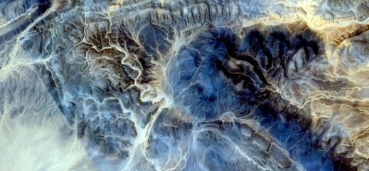 The Big Blue, abstract photography of the deserts of Africa from the air, Genre: Abstract...