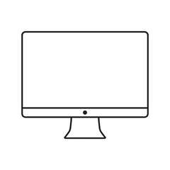 Line icon computer with screen. Vector illustration.