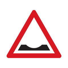 Traffic sign. Danger on the road. Vector illustration.