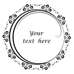 Floral circle frame vector. Design element.