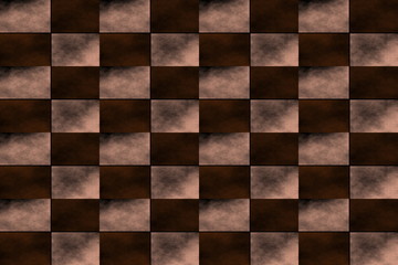 Illustration of an abstract brown and vanilla colored chessboard