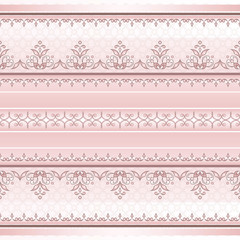 Vector line art seamless border for design template.