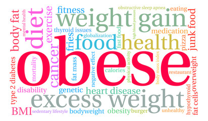 Fototapeta premium Obese Word Cloud