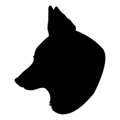 Fox head vector illustration  silhouette black