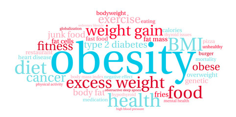 Obraz premium Obesity Word Cloud