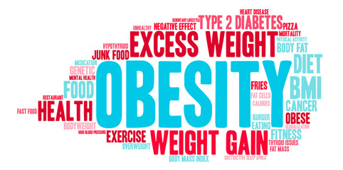 Fototapeta premium Obesity Word Cloud