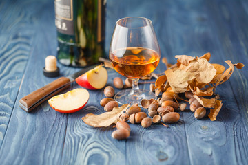 Friday relax evening with whiskey and apples