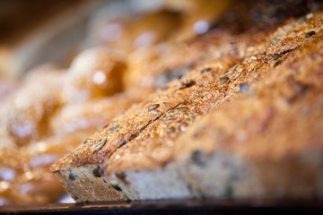 Close-up of sweet food in display